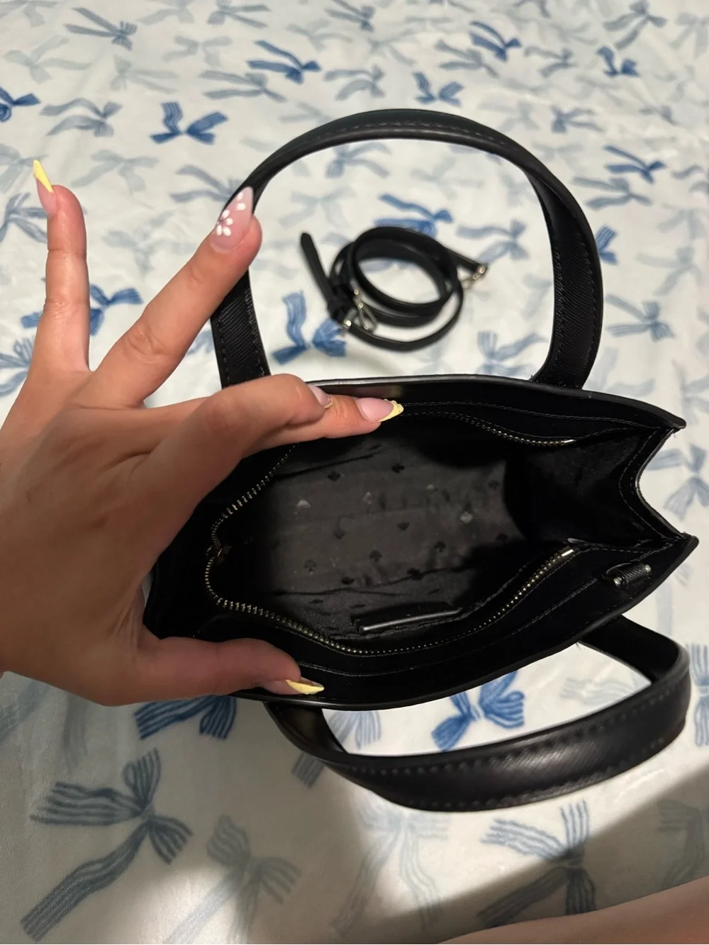 kate spade Black Glitter Dome Satchel Handbag